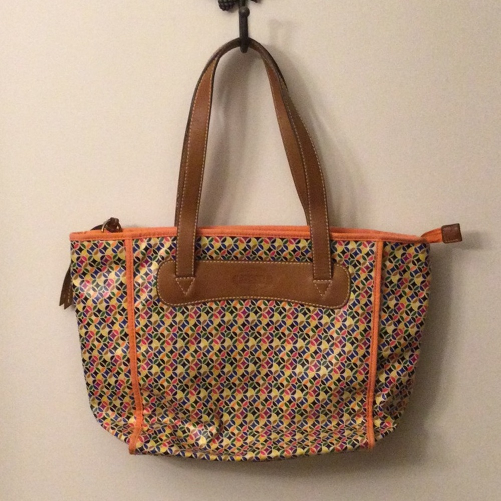 Fossil Keyper Coated Canvas Purse Geometric